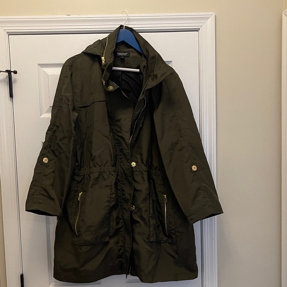 Jones New York Jackets & Blazers - Jones New York Olive Utility Jacket with Gold Accents